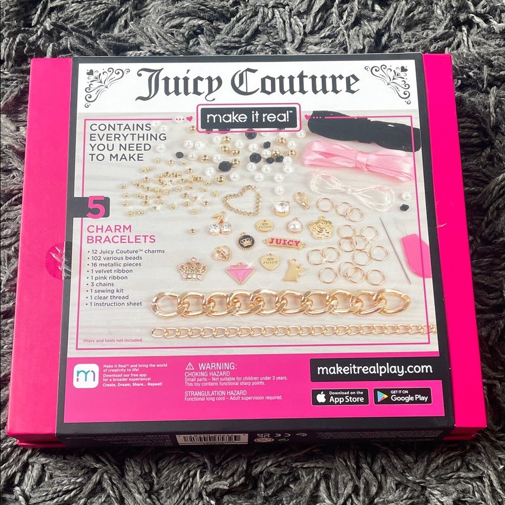 Juicy Couture Pink and Black Charm Bracelet Kit NWT - Picture 6 of 9